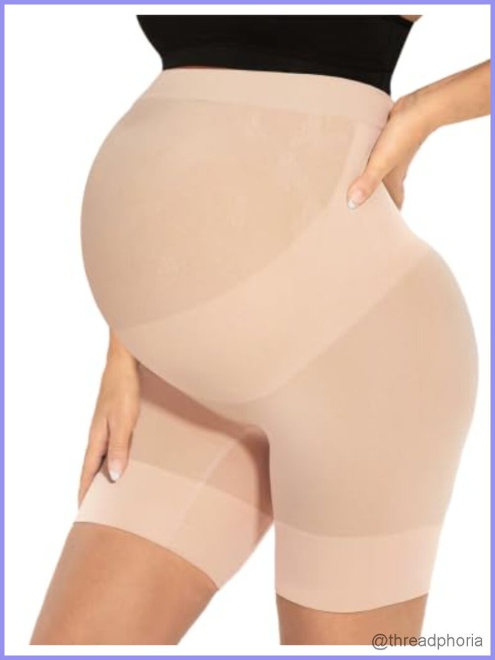 Maternity Shapewear Mid-Thigh Belly Support Seamless Anti Chafing Shorts
